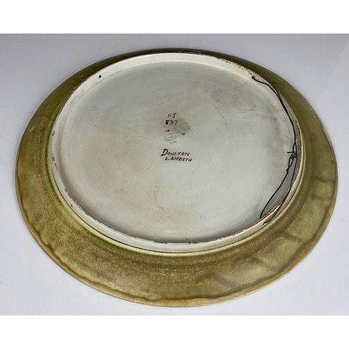 66 - HARRY SIMEON (1896-1936) FOR DOULTON LAMBETH, CHARGER, CIRCA 1925, approx. 48.5 cm dia. IMPRESSED MA... 