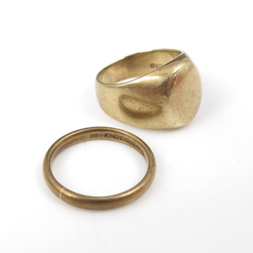 573 - 2, 9CT GOLD RINGS, APPROX. 10.1 g