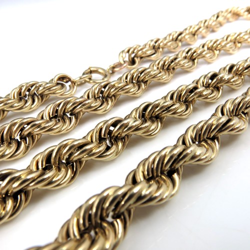 563 - VERY IMPRESSIVE, HEAVY 9ct GOLD ROPE NECKLACE, APPROX. 150g