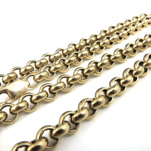 561 - HEAVY 9 ct GOLD BELCHER CHAIN, APPROX. 74 cm, 114.2g