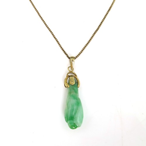 481 - QTY. MISC. COSTUME JEWELLERY AND WATCHES INC. JADE PENDANT ON FINE GOLD NECKLACE