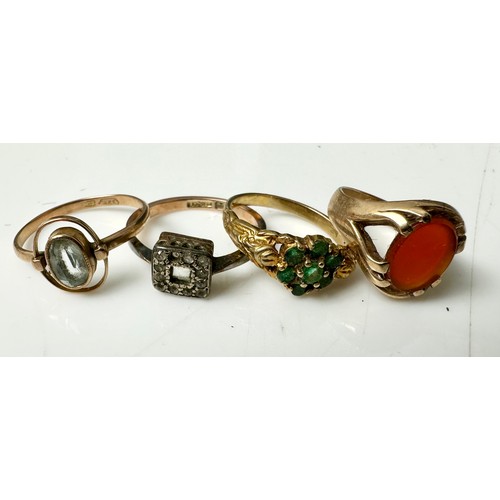 500 - 4, 9CT GOLD DRESS RINGS