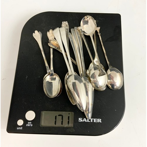 248 - COLLECTION OF HALLMARKED SILVER SPOONS 170g