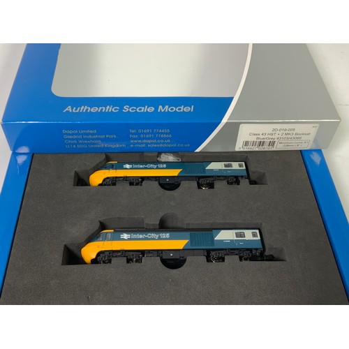 358 - DAPOL N GAUGE BOXED CLASS 43 HST PLUS 2 X MK3 COACHES, 43103, 43066 REF 2D-019-005