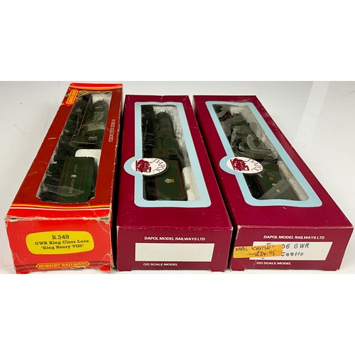 387 - HORNBY R 349 KING HENRY VIII, PLUS DAPOL, 2 X CASTLE CLASS LOCOMOTIVES, 5090 & 4090 DORCHESTER CASTL... 