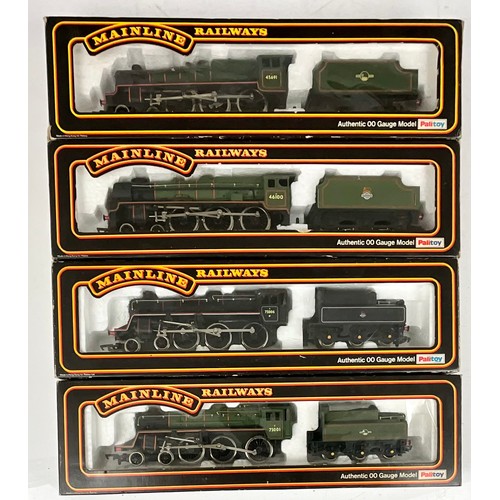 389 - MAINLINE RAILWAYS 4 BOXED LOCOMOTIVES JUBILEE 45691, 46100 ROYAL SCOT, 2 BR STANDARD CLASS LOCOMOTIV... 