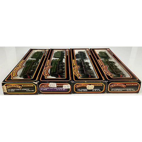 389 - MAINLINE RAILWAYS 4 BOXED LOCOMOTIVES JUBILEE 45691, 46100 ROYAL SCOT, 2 BR STANDARD CLASS LOCOMOTIV... 