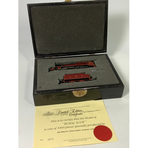 498 - BACHMAN CASE BOXED, 6100 ROYAL SCOT. CERTIFICATE 3834. LIMITED EDITION OF 1000 PIECES.