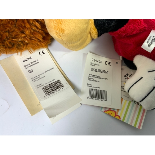 110 - STEIFF, 012914 CHARLY, 30 BROWN BEAR & 024498 MICKY MOUSE 31 BUNT. BOTH WITH EAR TAGS, NO PACKAGING