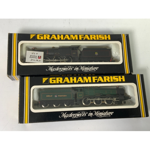 342 - N GAUGE, 2 BOXED GRAHAM FARISH LOCOMOTIVES, 1414 GWR HALL CLASS 6960 HAVINGHAM HALL, & 1405, 7915 ME... 