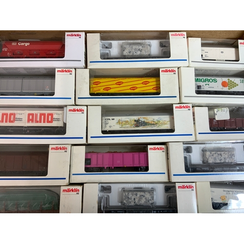 272 - MARKIN, H0, NEWER MAKE, WHITE BOXED, CONTINENTAL FREIGHT WAGONS, RECENT EPOCH, AIR BRAKED, INC MIGRO... 