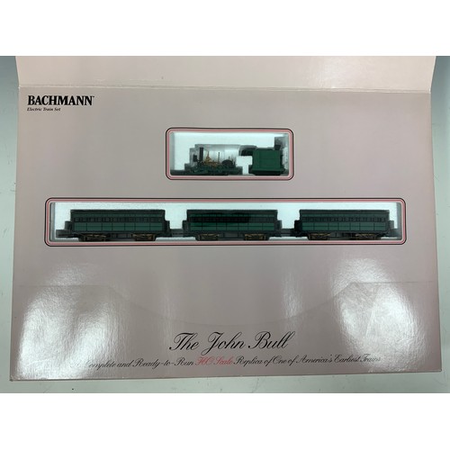 362 - BACHMANN BOXED SET THE JOHN BULL SET, READY TO RUN HO SCALE MODEL SET