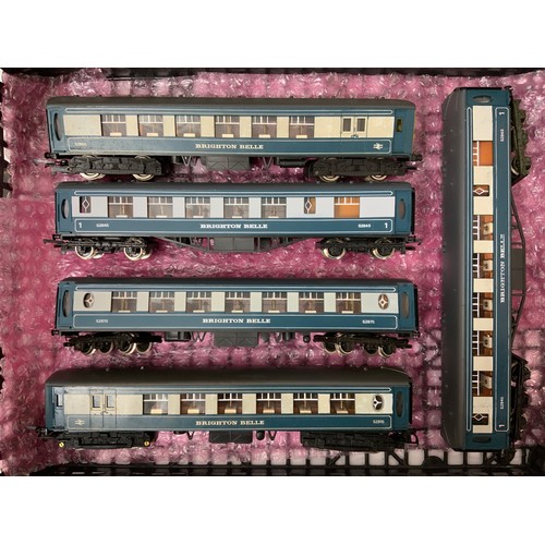 420 - WRENN 5 CAR BRIGHTON BELLE EMU SET, POWER CAR, DUMMY & 3 COACHES , ALL U/B