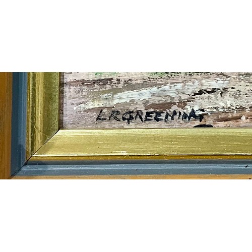 8 - ‘LOW TIDE ON THE ORWELL’ OIL ON BOARD L.R. GREENING. 40 x 29cm