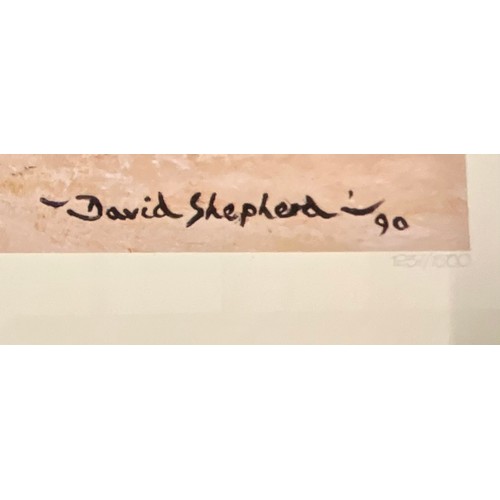 28 - DAVID SHEPHERD LIMITED EDITION PRINT – ARABIAN ORYX #1237/1500 WITH PENCIL SIGNATURE. 76 x 45cm