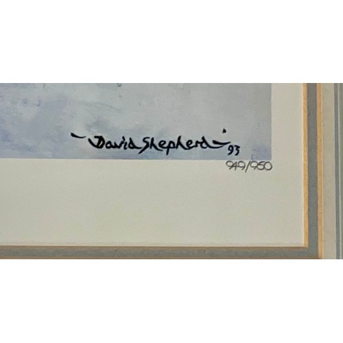 26 - DAVID SHEPHERD LIMITED EDITION PRINT – SNOW LEOPARD #949/950 WITH PENCIL SIGNATURE. Approx. 69 x 40c... 