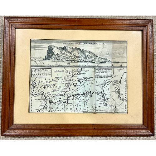 68 - COPPER ENGRAVING SR ROOK, A MAP OF THE CITY AND BAY OF GIBRALTAR, DATED 1704
