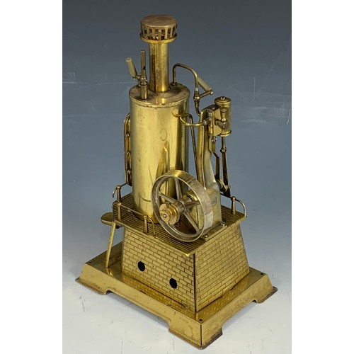 198 - WILESCO VERTICAL STEAM ENGINE BRASS EFFECT