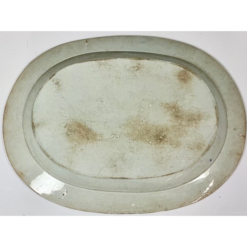 152 - 3 LARGE BLUE AND WHITE MEAT PLATES