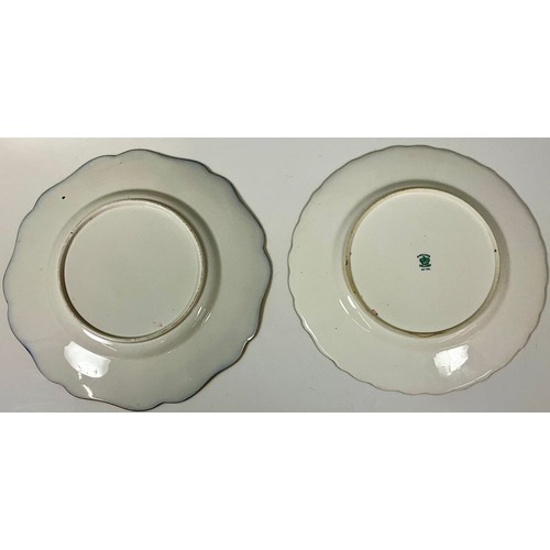 155 - PART DESSERT SERVICE WITH FLORAL PANEL DECORATION TOGETHER WITH A QTY. COALPORT PLATES