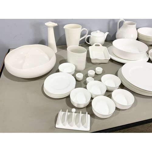 156 - VERY LARGE QUANTITY OF MODERN  BRILLIANT WHITE TABLEWARE INC JOHN LEWIS