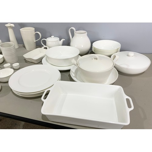 156 - VERY LARGE QUANTITY OF MODERN  BRILLIANT WHITE TABLEWARE INC JOHN LEWIS