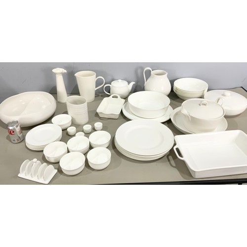 156 - VERY LARGE QUANTITY OF MODERN  BRILLIANT WHITE TABLEWARE INC JOHN LEWIS