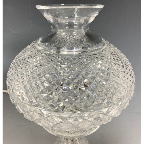 204 - BOXED WATERFORD CRYSTAL LAMP 35cm TALL