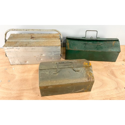 492 - 3 METAL TOOLBOXES & CONTENTS