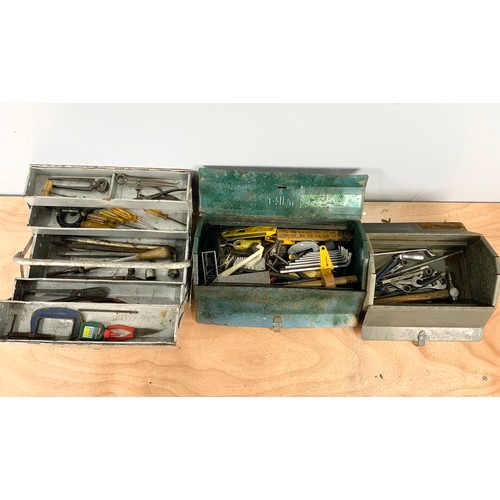 492 - 3 METAL TOOLBOXES & CONTENTS