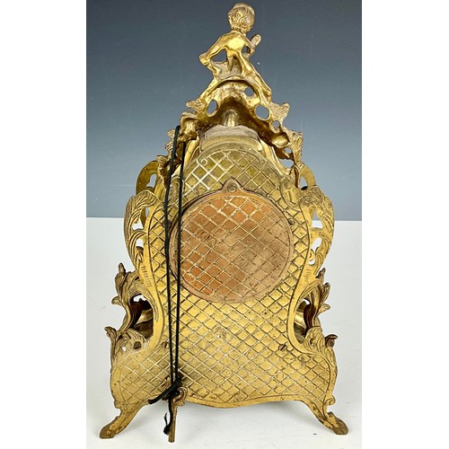 240 - ORNATE GILT METAL MANTEL CLOCK