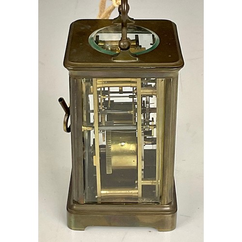 247 - FOUR GLASS FRENCH CARRIAGE CLOCK