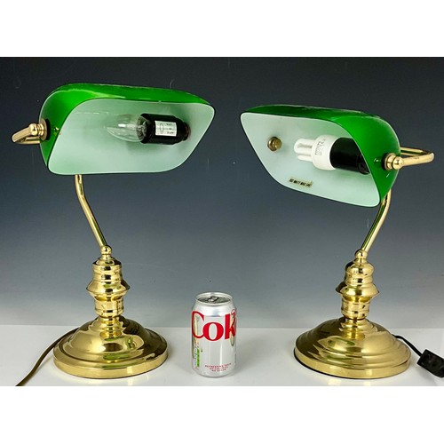 264 - PAIR OF DESK LAMPS WITH GREEN SHADES