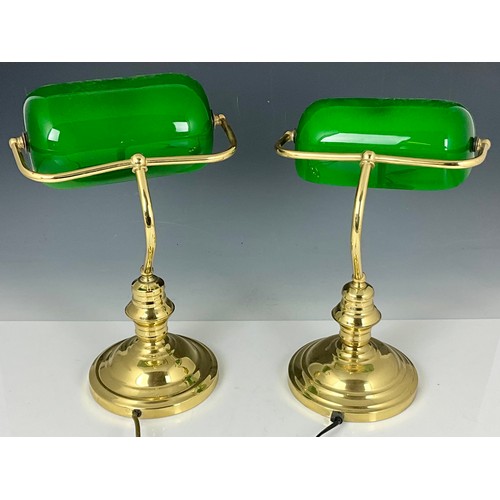 264 - PAIR OF DESK LAMPS WITH GREEN SHADES