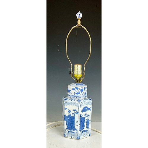 268 - ORIENTAL BLUE AND WHITE GINGER JAR CONVERTED TO TABLE LAMP