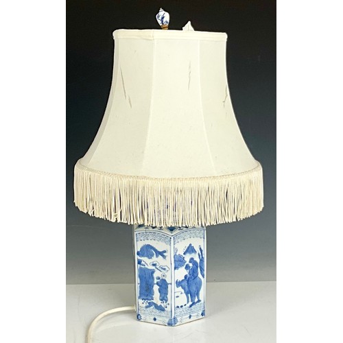 268 - ORIENTAL BLUE AND WHITE GINGER JAR CONVERTED TO TABLE LAMP