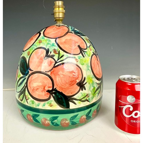 270 - CRAIL STUDIO POTTERY LAMP W. APPLES DECORATION