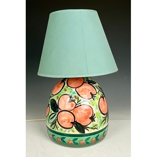 270 - CRAIL STUDIO POTTERY LAMP W. APPLES DECORATION