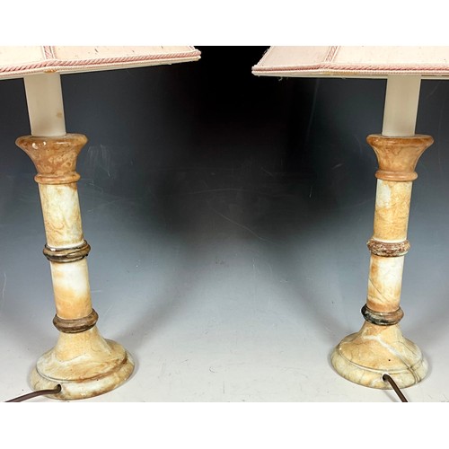 272 - PAIR OF MODERN MARBLE TABLE LAMPS