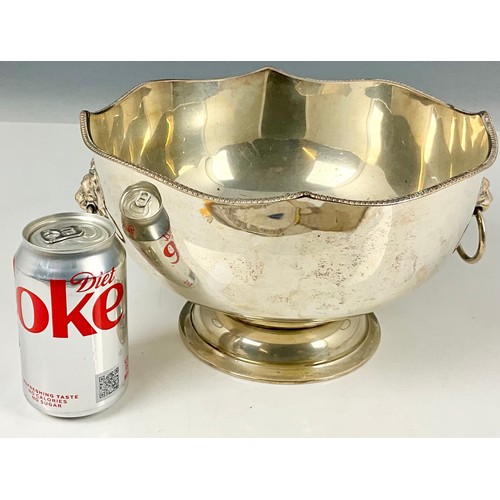 297 - PLATED BOWL AND PIERCED BASKET AND AN OVAL GALLERIED TRAY