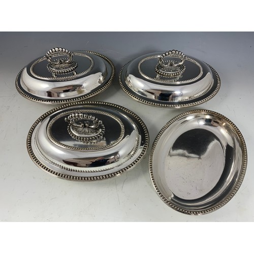 298 - MISC. SILVER PLATED WARE INC. TRAY, TOAST RACK, OVAL ENTREE DISH AND COVER ETC.