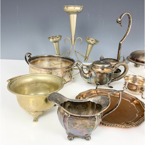 301 - SILVER PLATED WARE INC EPERGNE, TEAPOT, CREAM JUGS  ETC.