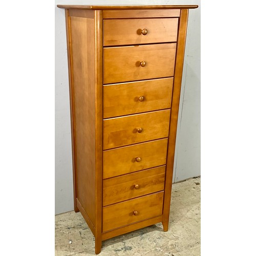 549 - NARROW CHEST OF SEVEN DRAWERS. 146cm h x  61cm w x 51cm d