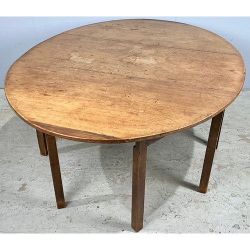 675 - MAHOGANY DROPLEAF TABLE, APPROX. 105 cm dia.