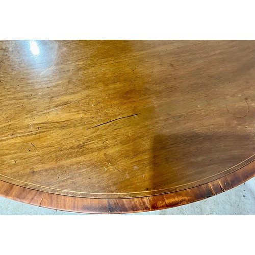 680 - D END MAHOGANY DINING TABLE . Length with leaves 214cm, width 126cm