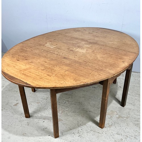 678 - MAHOGANY OVAL TOP DROP LEAF DINING TABLE, APPROX. 131 X 172 cm