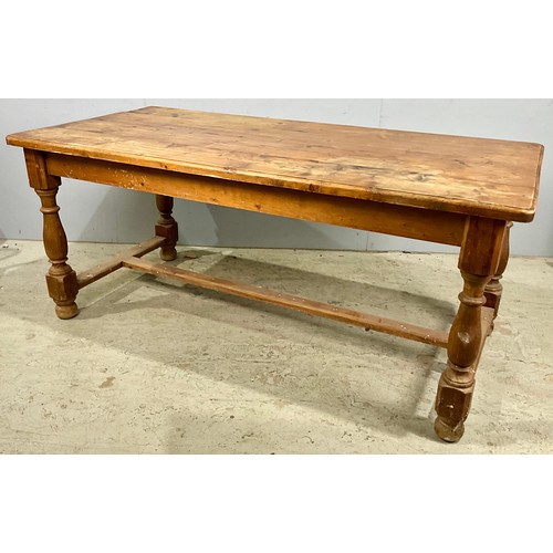 677 - LARGE PINE KITCHEN TABLE. 182 x 90cm