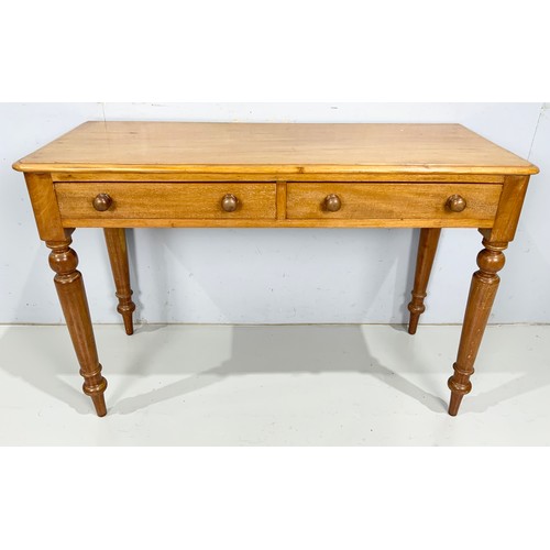 605 - VICTORIAN SIDE TABLE WITH TWO DRAWERS WIDTH 106cm