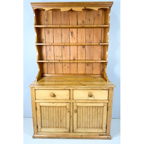 537 - VINTAGE PINE DRESSER WIDTH 125cm , 208cm TALL