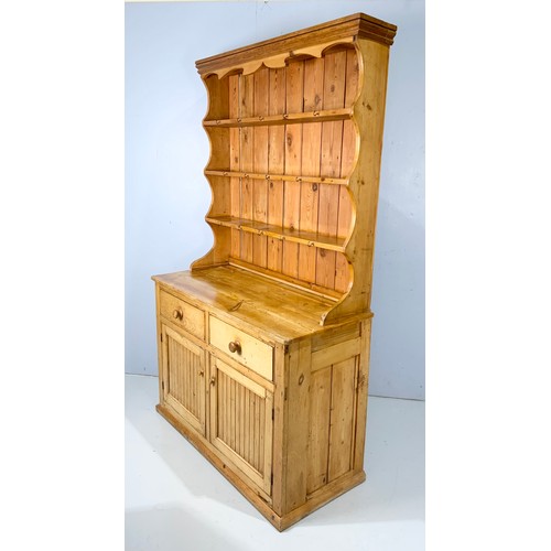 537 - VINTAGE PINE DRESSER WIDTH 125cm , 208cm TALL